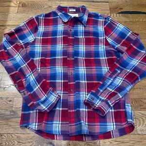 Abercrombie & Fitch. Cotton Plaid Muscle Fit Button-down. Red/White/Blue. Large.